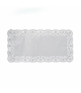 #1738 Dekoračná krajka (PAP) hranatá biela 38 x 25 cm [100 ks]