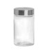 #2482 Okrúhla sklenená kuchynská nádobka Milos Silver 1,3 l