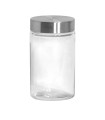 Okrúhla sklenená kuchynská nádobka Milos Silver 1,3 l