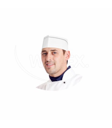 #3763 Kuchárska čiapka lodička (PAP) biela 55-62 x 8 cm [25 ks]