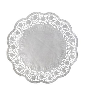 #4037 Dekoračná krajka okrúhla biela Ø40cm [100 ks]