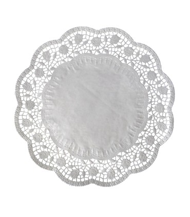 #4037 Dekoračná krajka okrúhla biela Ø40cm [100 ks]