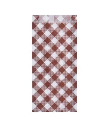#4980 Papierové vrecko Karo 9+2,5 x 20 cm na párok v rožku [300 ks]