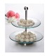 #5252 Dvojposchodová sklenená servírovacia tácka Leila