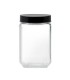 #2542 Hranatá sklenená kuchynská nádobka Milos Black 900 ml