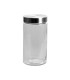 #5348 Okrúhla sklenená kuchynská nádobka Milos Silver 1 l