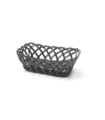 #4017 Košík pletený, HENDI, obdĺžnikový, Čierna, 225x150x(H)65mm