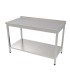 #1517 PRACOVNÝ STOL NEREZ  S POLICOU   600x600x850 (v) MM